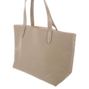 Cuyana Small Structured Leather Tote - Stone/Blush